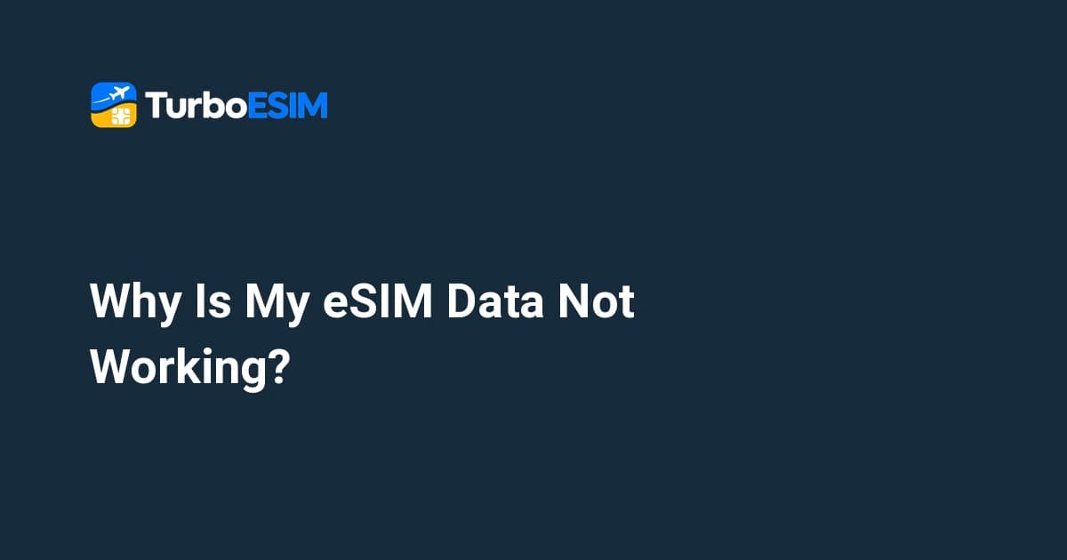Why Is My eSIM Data Not Working? How to Fix It